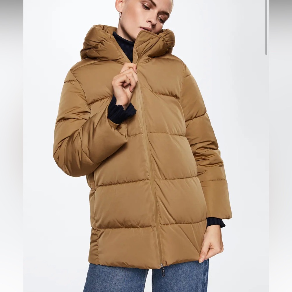 Quilted coat with hood